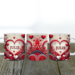 Personalized name mug with hearts design. Cute couple's coffee mug with red hearts. Anniversary gift mug custom printed. 